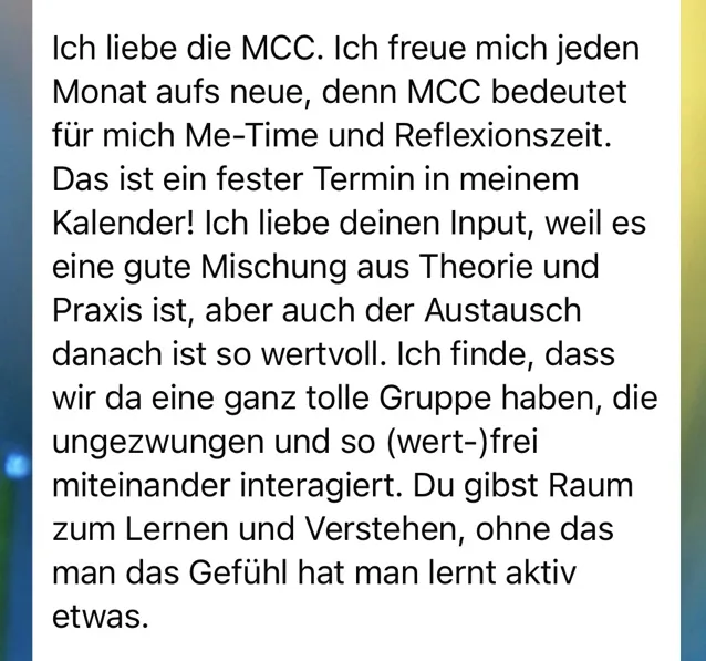 Testimonial für den Mindful Communication Club